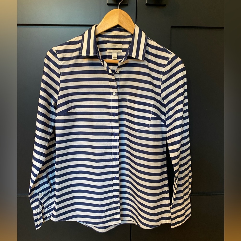 J Crew Cotton Striped Blouse